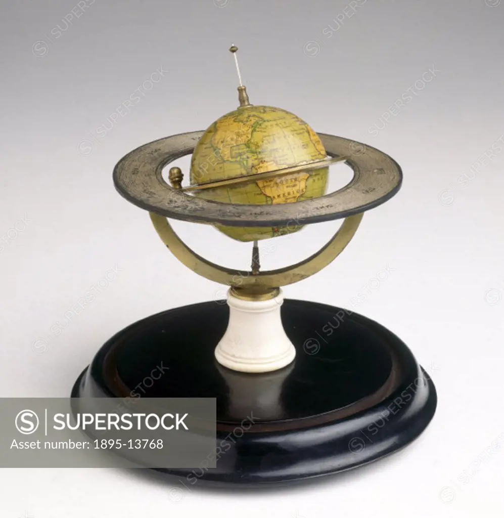 This apparatus demonstrates the precession of the equinoxes due to the wobble of the Earth´s axis of rotation. The axis of the spinning Earth is remar...