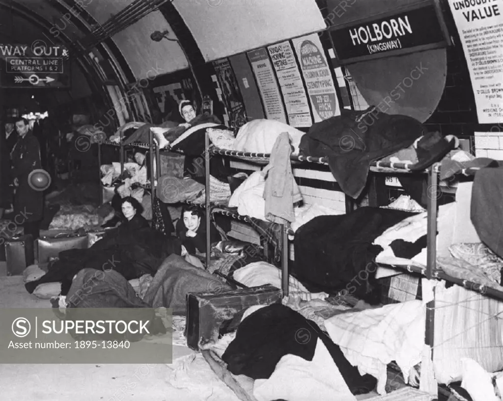 ´The London Passenger Transport Board has now fitted the tube station platforms with comfortable bunks enabling thousands of Londoners who use the tub...