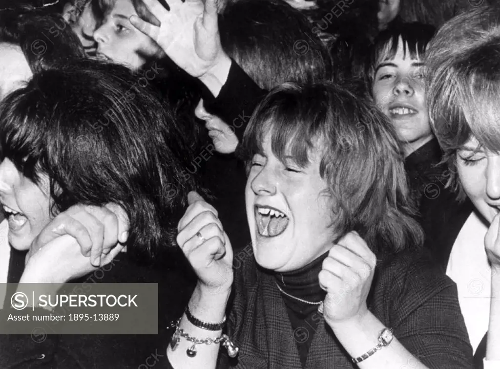 Fans screaming at a Beatles concert, Southport, Lancashire, 1963.Photograph taken by Arthur Steel on 15 October 1963.