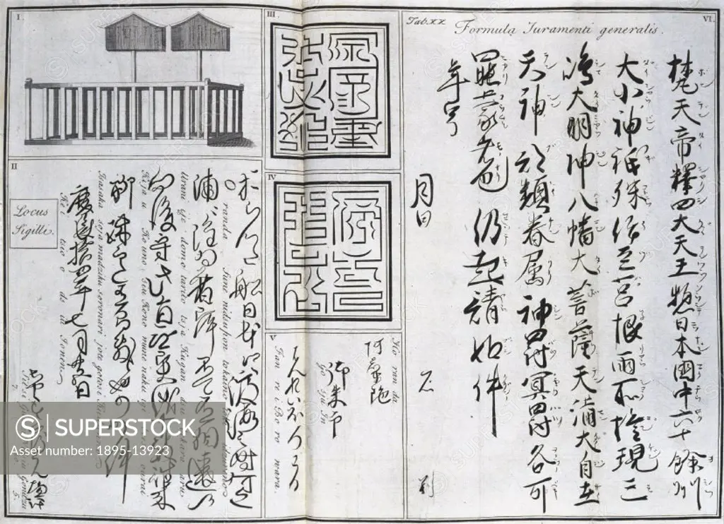 Engraving of letters by the first and second Tokugawa Shoguns with their seals, 1611 and 1617, granting protection to the Dutch trading post (figs 2-5...