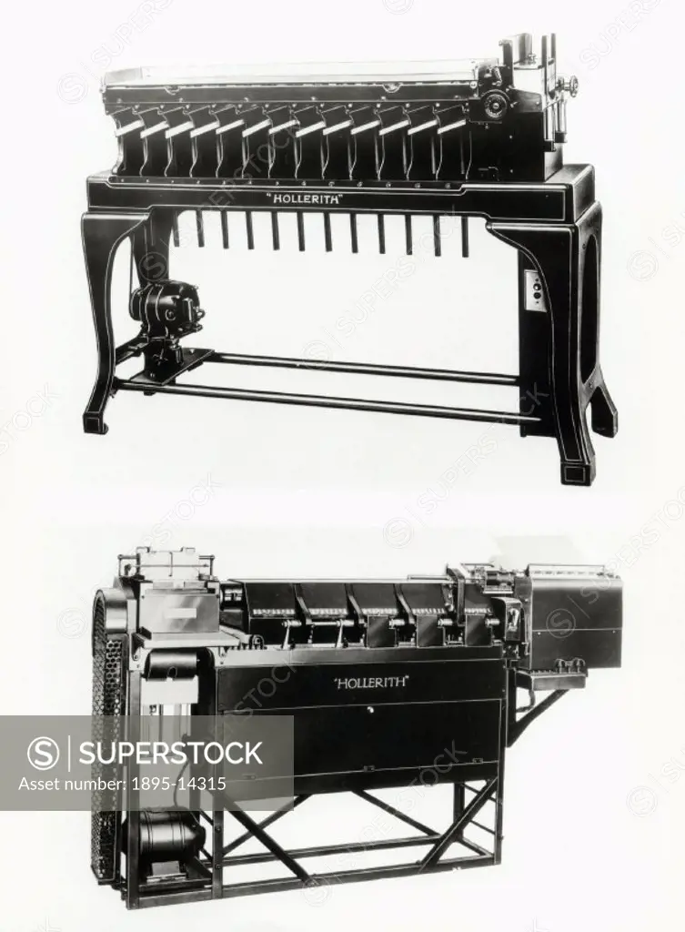 Hollerith sorting machine (above), and Hollerith tabulating machine (below).