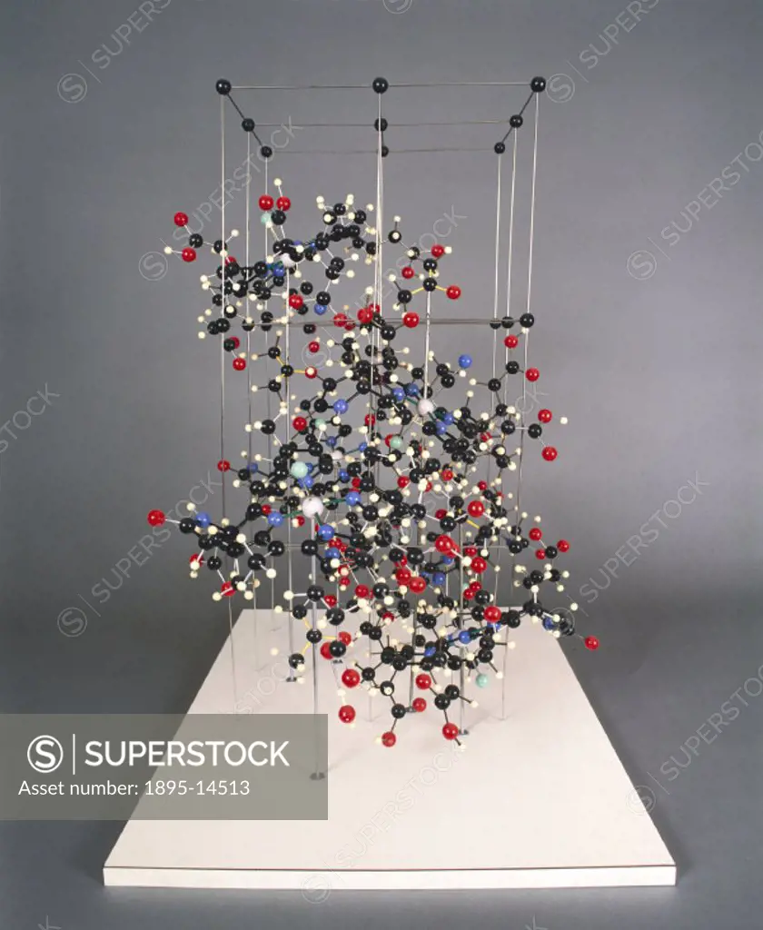 This model shows the structure of the hexacarbocylic acid fragment of Vitamin B12. Vitamin B12 (cyanocobalamin) is produced by microorganisms in the g...