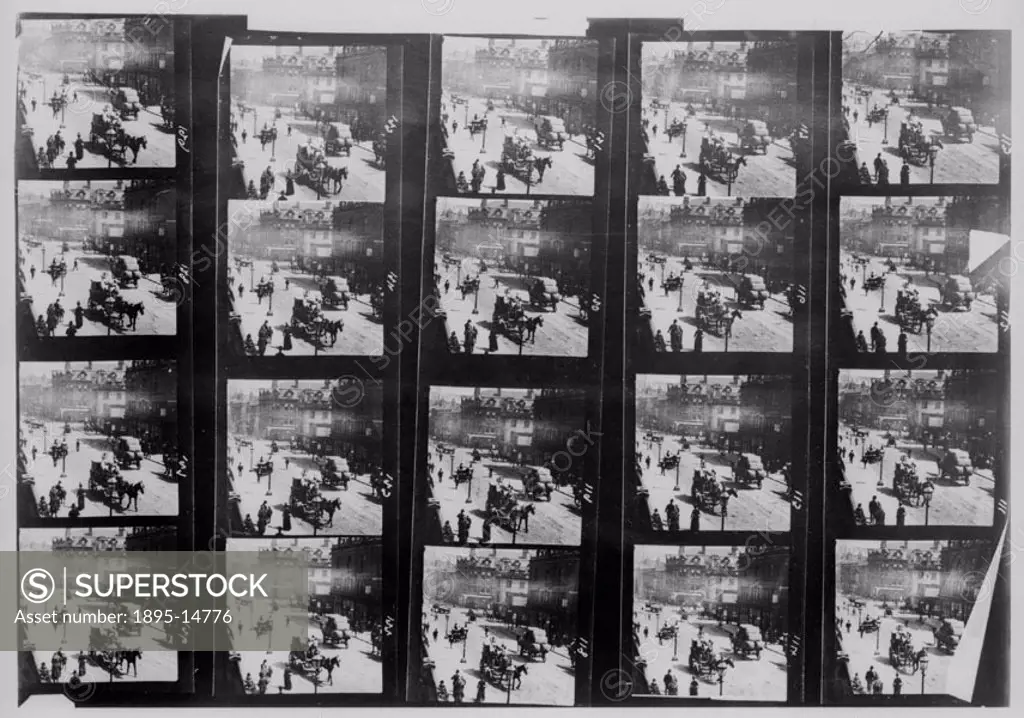 Frames from le Prince´s cine film of Leeds Bridge, West Yorkshire, 1888. This was the first moving picture film to be made. Louis Aime Augustin le Pri...