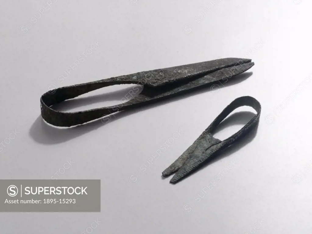 Two pairs of scissors, Roman, c 201-500 AD.