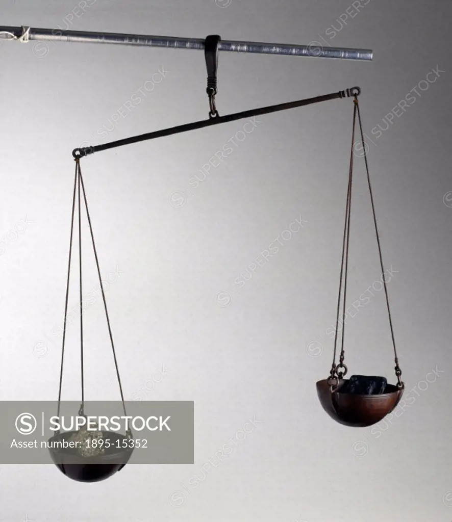 Replica. Equal-arm balances of this type are the simplest and earliest method of weighing. It consists of a bar which  has a pan suspended at either e...