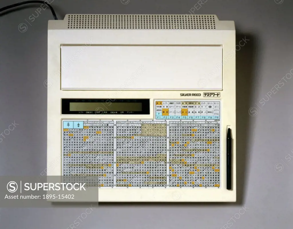 This touch sensitive machine was first introduced in 1983 and uses ideograms instead of Roman numerals. There are 1,533 ideogram ´keys´ plus others wh...