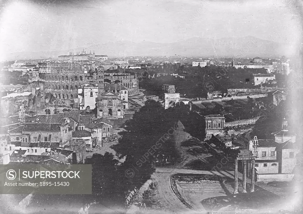 ´Rome, Panorama from the Capitol Tower´, June 1841 Daguerreotype by Achille Morelli  One of a series of topographical and architectural views which ar...