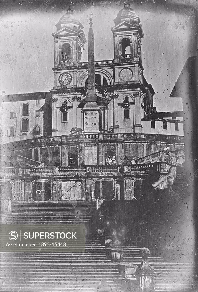 Spanish Steps, Rome, 1841 Daguerreotype of the Spanish Steps, known in Italian as the Scalinata di Trinita dei Monti  One of a series of topographical...