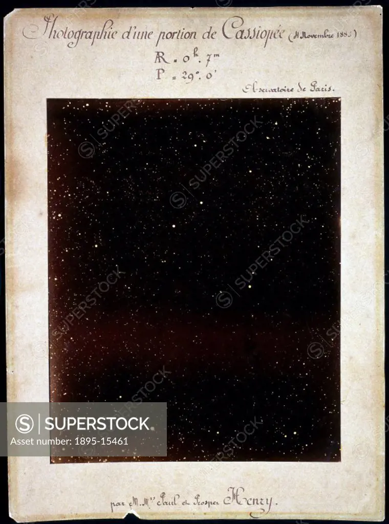 Photograph taken in November 1883 by the Henry brothers, Paul & Prosper, using the astrographic telescope at the Paris Observatory.  Showing a star fi...