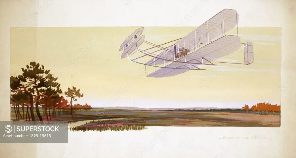 American aviation pioneer Wilbur Wright (1867-1912) made a number of flights at Auvours in 1908, including one on 18 December during which he climbed ...