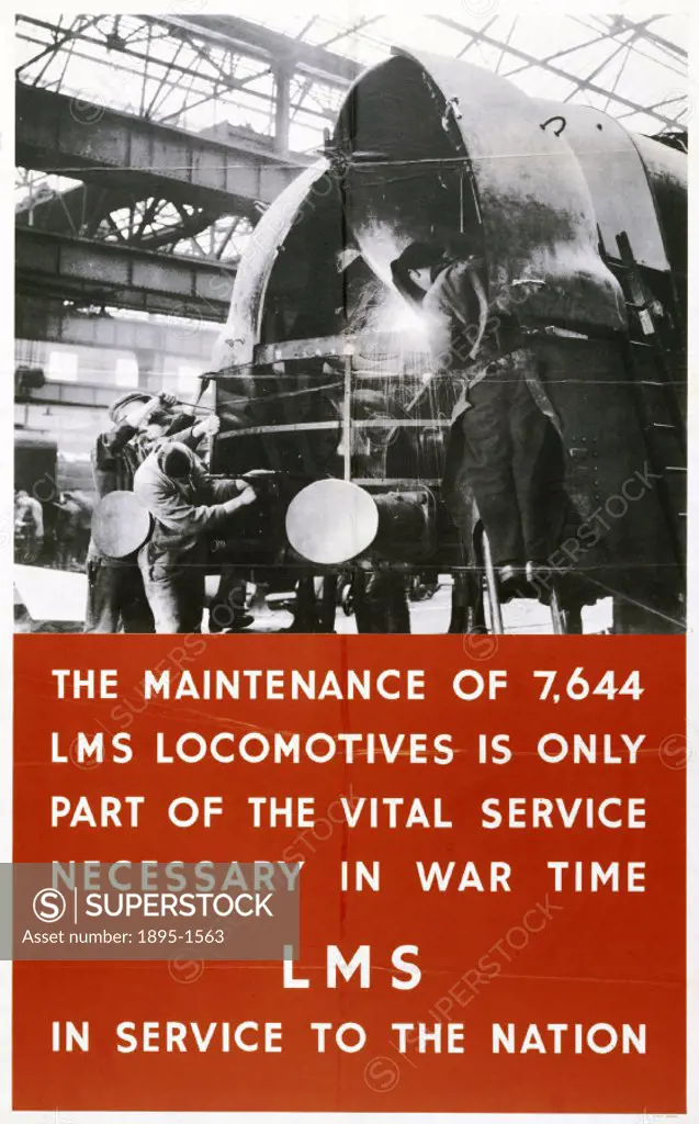 LMS poster. The Maintenance of 7,644 LMS Locomotives is only part of the Vital Service necessary in Wartime