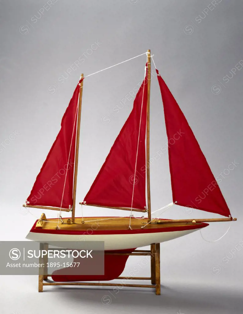 A model of a two-masted yacht made by by Nauticalia, Shepperton-on-Thames.