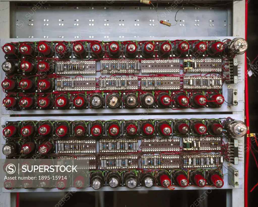 This shows a detail of the ´Colossus´ computers circuitry. Bletchley Park was the British forces´ intelligence centre during World War II, and is wher...