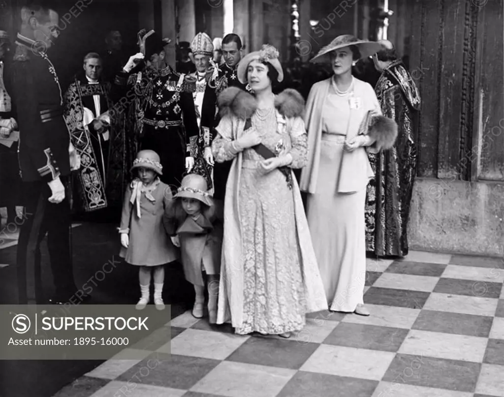 Jubilee celebrations at St Paul´s Cathedral, showing the Duke and Duchess of York (Queen Elizabeth, the Queen Mother) with her two daughters and other...