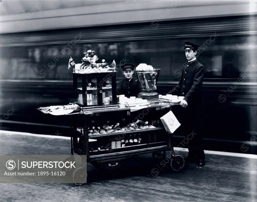 This photograph is one of a sequence taken to illustrate the refreshment services which the Great Western Railway (GWR) provided for its passengers at...