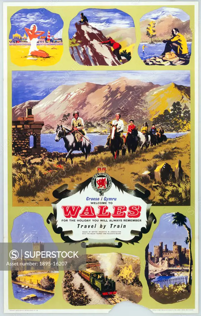 Welcome to Wales - Croeso i Gymru´, BR (WR) poster, 1960. Poster produced for British Railways (Western Region), promoting Wales as a holiday destina...