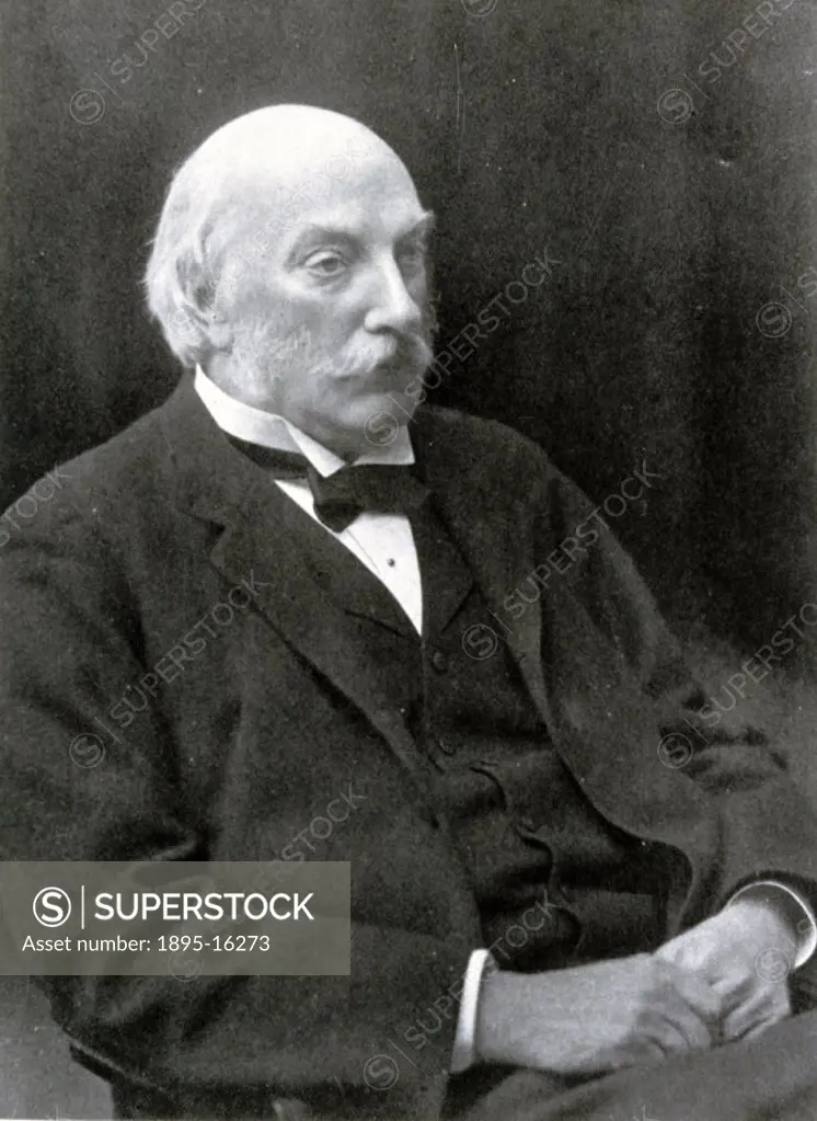 Photograph of John William Strutt, third Baron Rayleigh (1842-1919). Lord Rayleigh was a nobleman who divided his time between his estates and his sci...