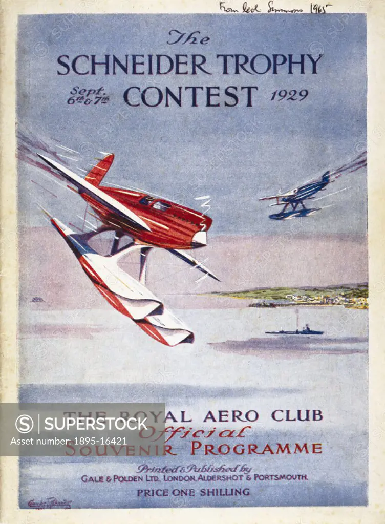 The Schneider Trophy race was one of the earliest contests for pilots. Starting with the first event in Monaco in 1913, the race, sponsored by Jacques...