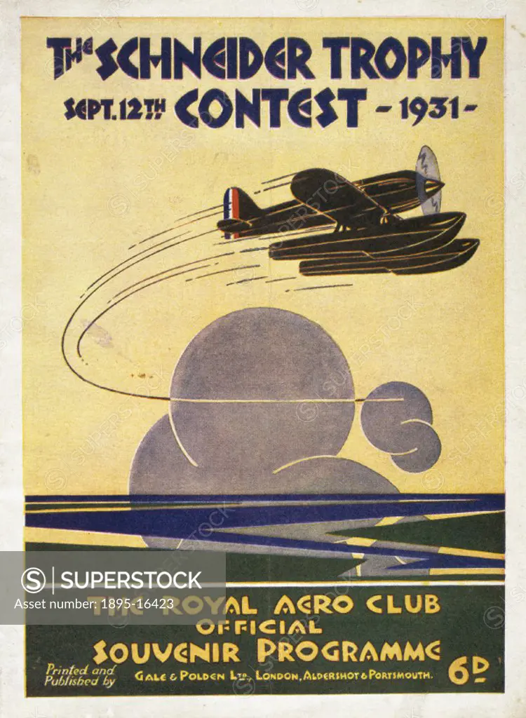 Front cover of the programme. The Schneider Trophy race was one of the earliest contests for pilots. Starting with the first event in Monaco in 1913, ...