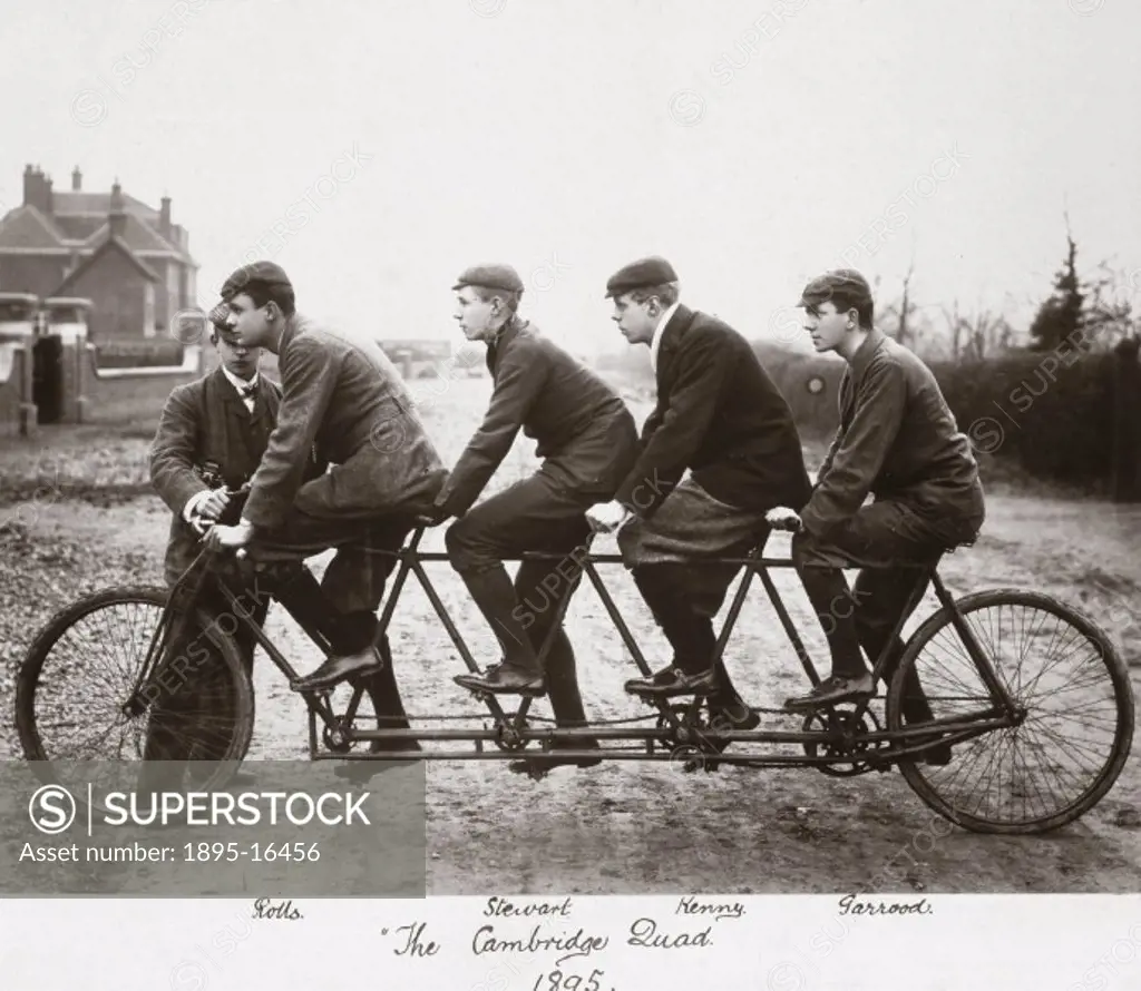 Photograph from an album of prints collected by English motorist, motor car manufacturer and aviator Charles Stewart Rolls (1877-1910). This cycling d...