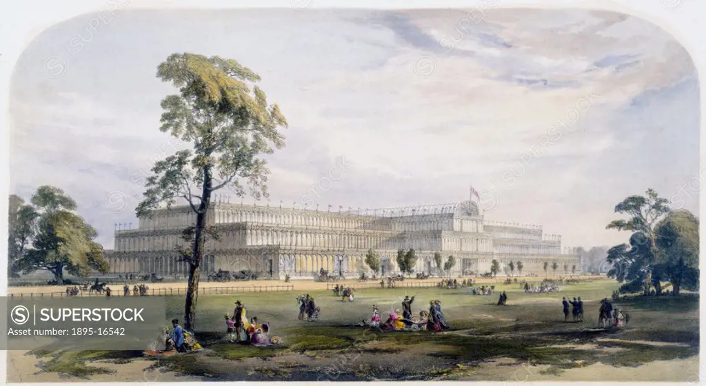 Illustrated plate taken from Dickinsons ´Comprehensive Pictures of The Great Exhibition´, published in 1854. The Crystal Palace was built to house th...