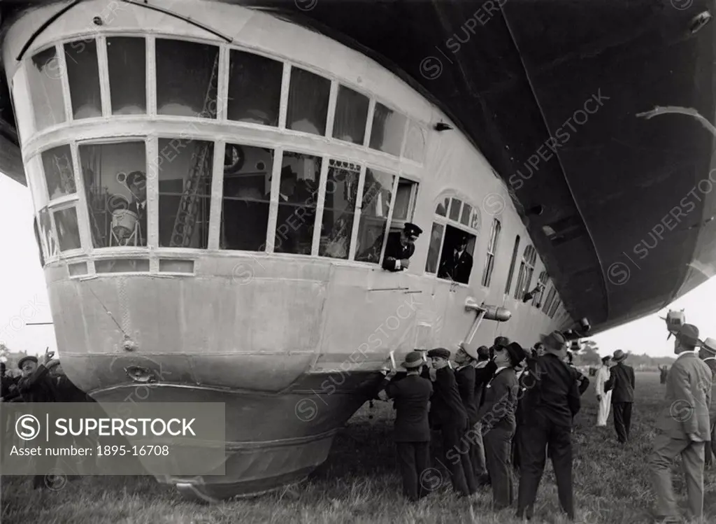 Photograph by Harold Tomlin showing the Graf Zeppelin at Hanworth Air Park in Hounslow, West London. On 18 August 1931 the Graf Zeppelin LZ 127, comma...