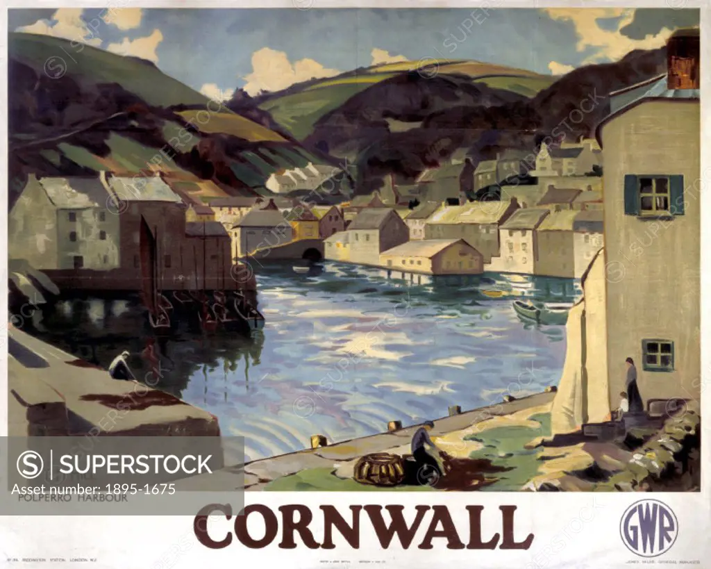 ´Cornwall - Polperro Harbour, GWR poster, 1923-1947.