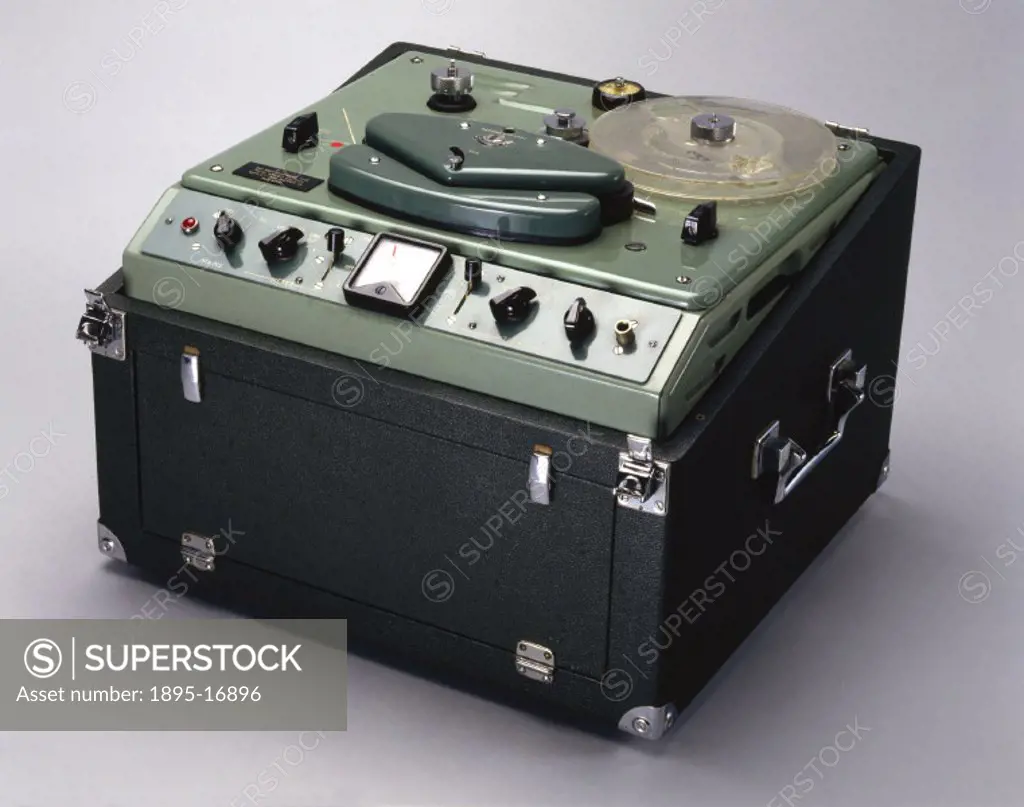 EMI tape recorder, 1960. Model TR52 tape recorder. The principle of magnetic recording was first devised in 1878 by the American mechanical engineer, ...