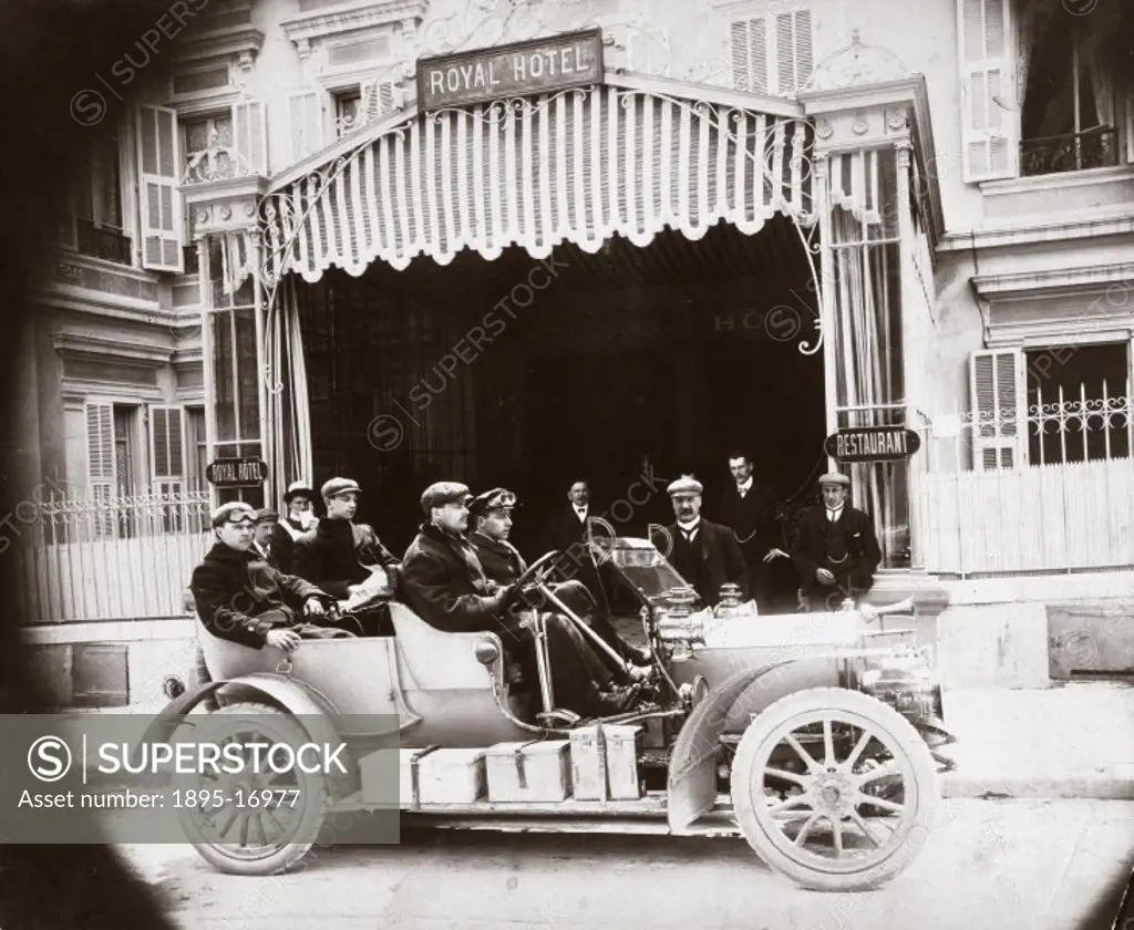 Photograph taken from an album of images collected by English motorist, motor car manufacturer and aviator, Charles Stewart Rolls (1877-1910). Rolls f...