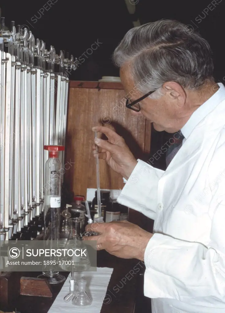 Photograph of Sir Hans Adolf Krebs (1900-1981) who was a biochemist notable for his elucidation of metabolic pathways, especially those concerned with...
