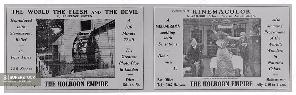 Kinemacolor brochure for ´The World the Flesh and the Devil´, c 1910