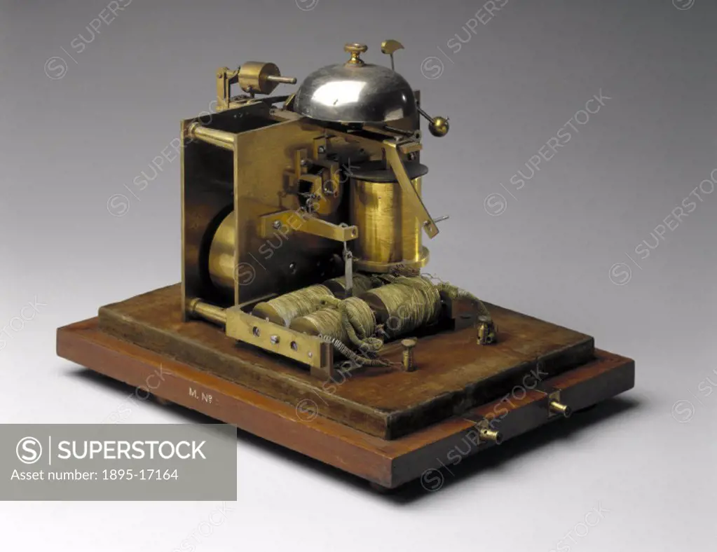 This printing telegraph was used to transmit the first submarine telegraph message. In 1845, the English chemist Michael Faraday (1791-1867) discovere...