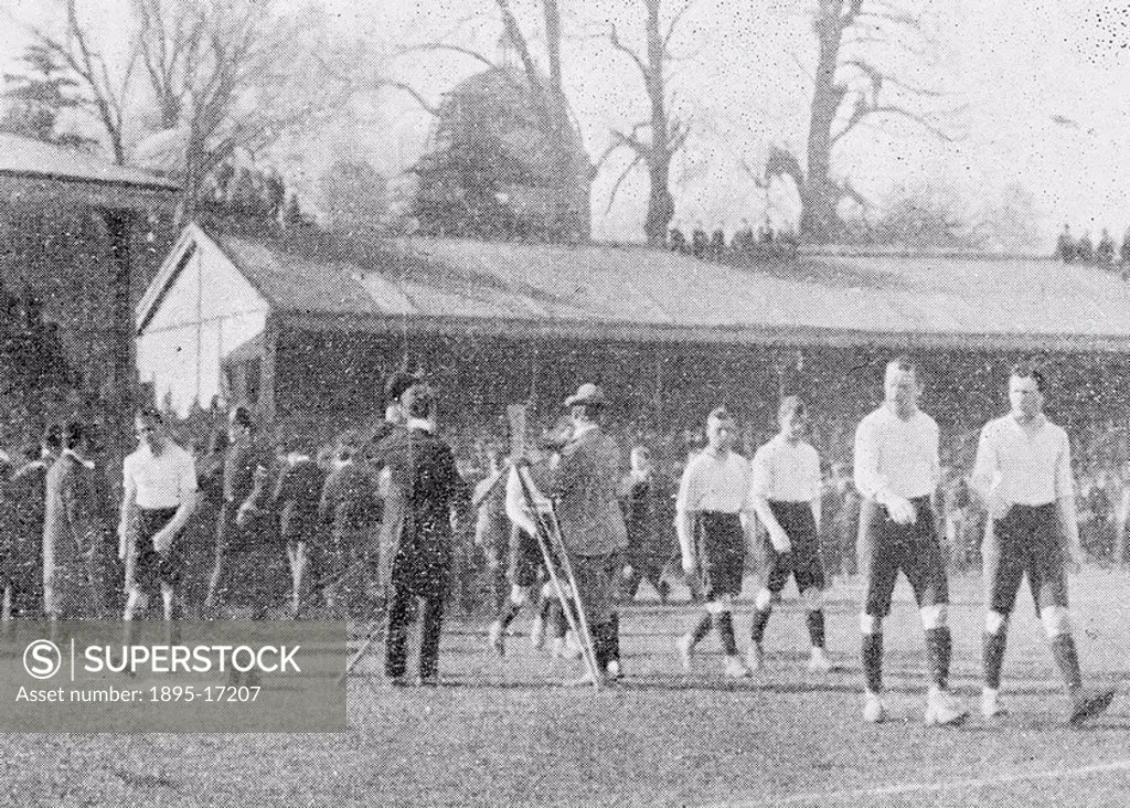 Bioscoping a football match at Crystal Palace, London, c 1903  From the Charles Urban collection