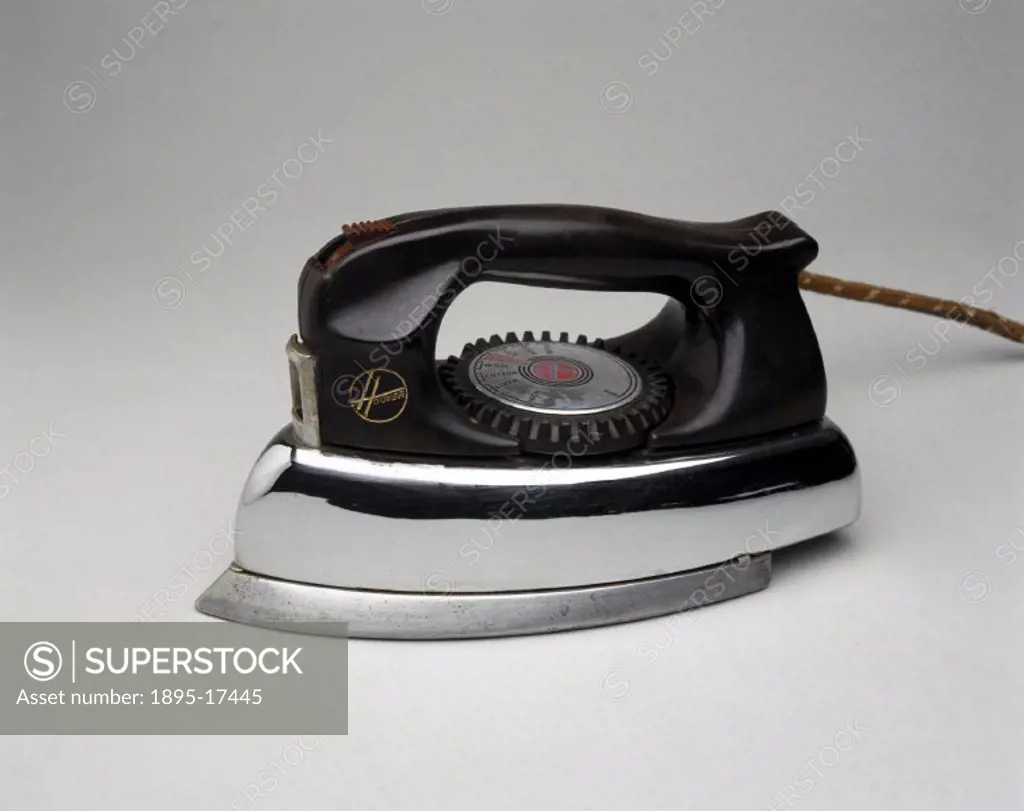 The Hoover model 0114 steam or dry iron introduced steam ironing to Britain when this model was launched in July 1953.