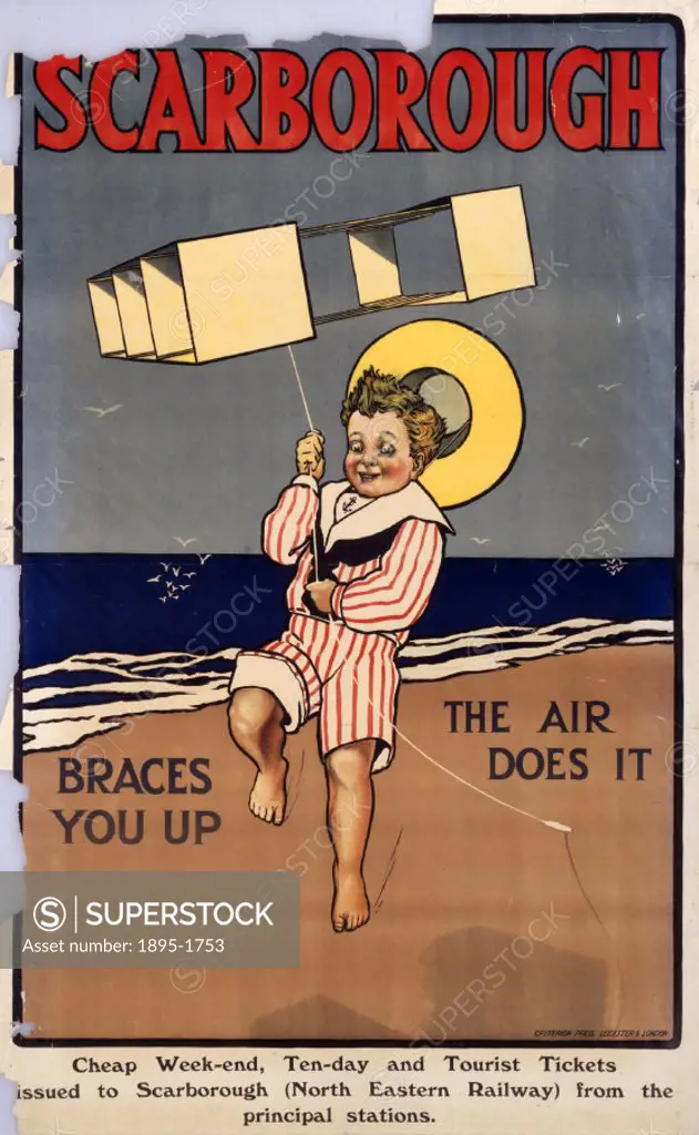 ´Scarborough Braces You Up - The Air Does It, NER poster, 1900-1922.