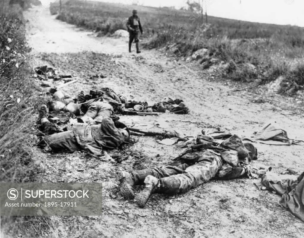 Road to Chipilly, German dead after the August offensive, 1914-1918.
