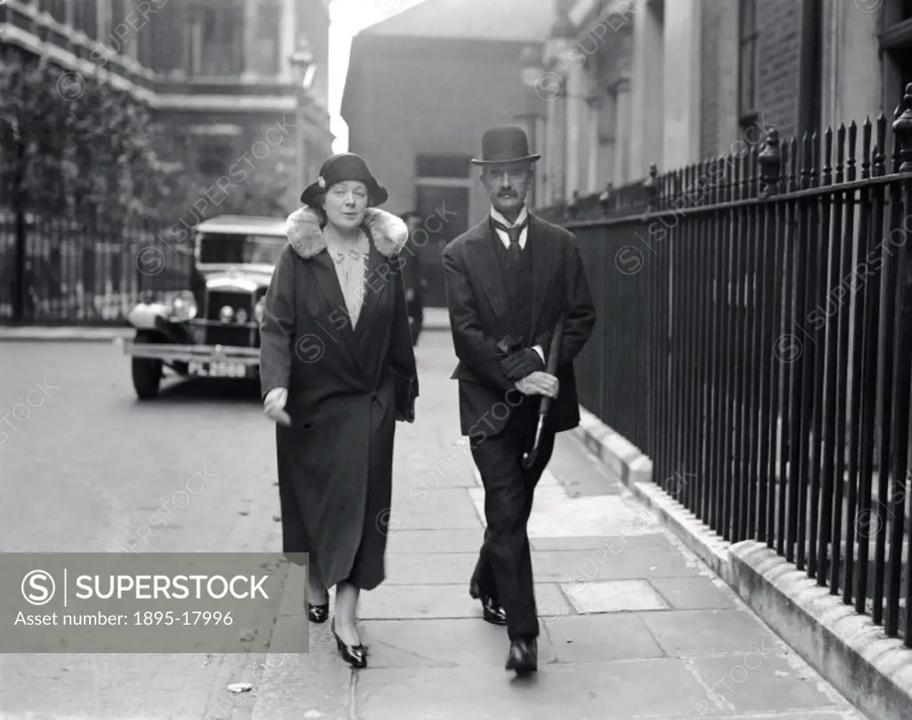Mr and Mrs Chamberlain arriving for a Cabinet meeting concerning the gold standard on 19 September 1931. Neville Chamberlain became Prime Minister in ...