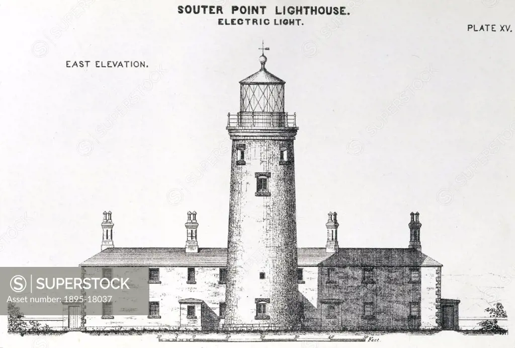 Illustrated plate taken from ´Report of a Tour of Inspection of European Light-House Systems Made in 1873´ by George Elliot, published in 1874. James ...