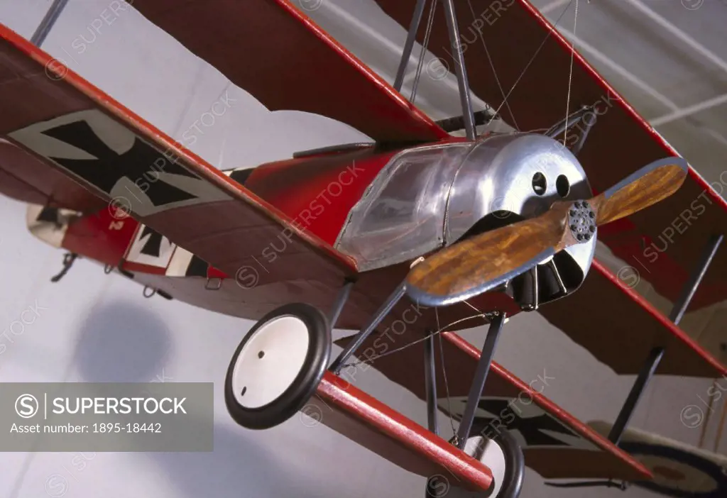 Model (scale 1:10). In 1917 Anthony Fokker (1890-1939) designed this triplane for the German air service. It entered service with the leading German s...