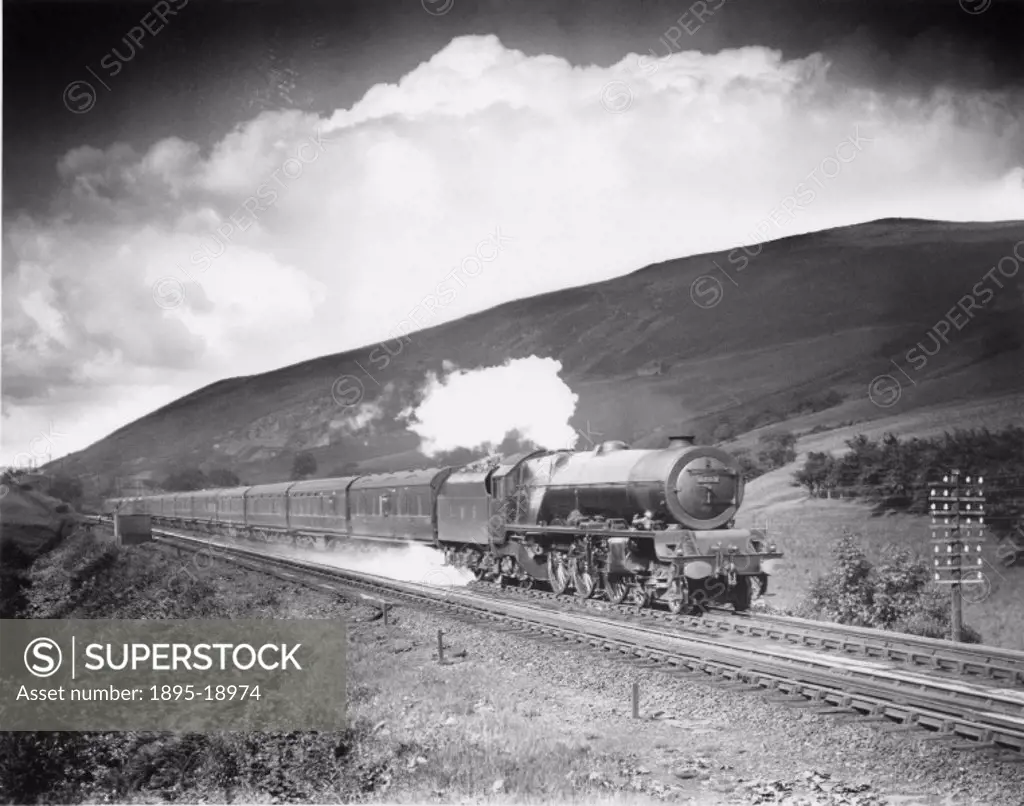 Photograph by Maurice Earley showing the Princess Margaret Rose´, steam locomotive No 6203, on the West Coast Main Line, Lune Valley, Durham. This Lo...