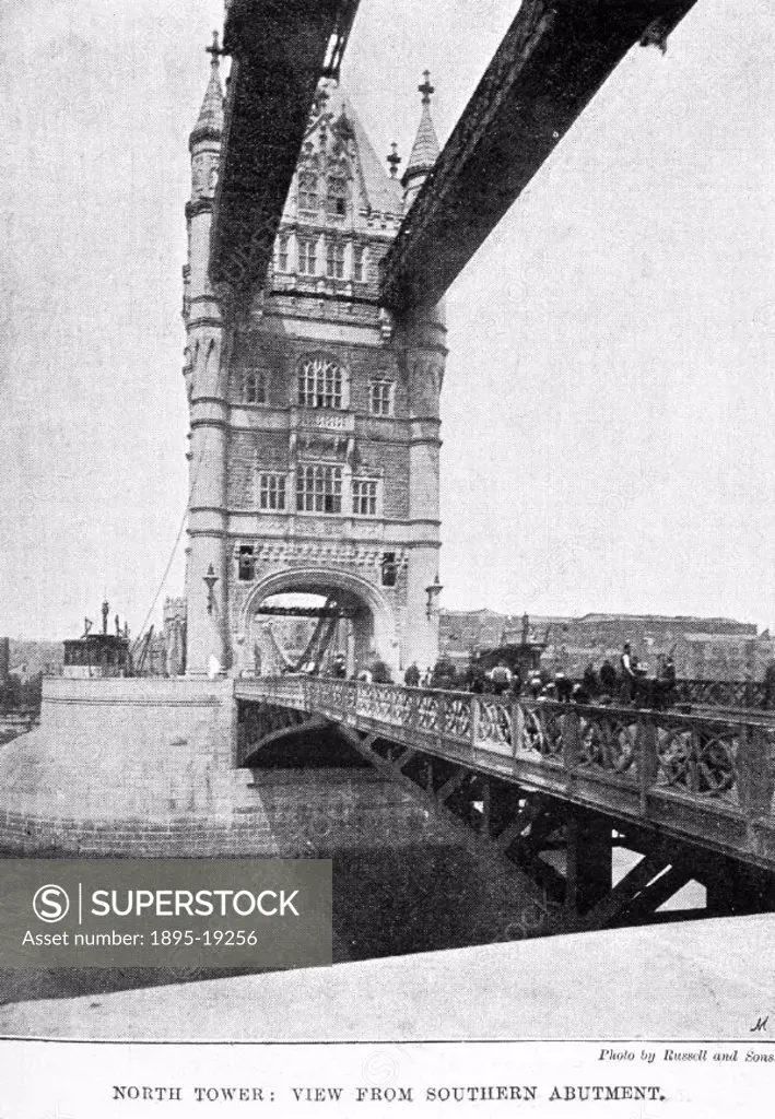 Photograph by Russell and Sons, printed in the Illustrated London News in 1894, showing Tower Bridge, London, which was opened by the Prince of Wales ...