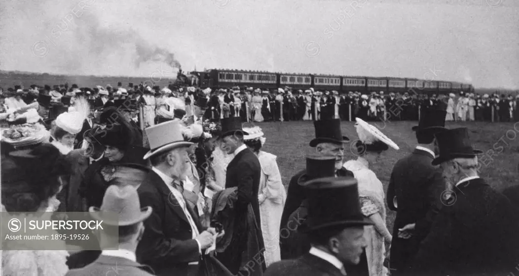 Photograph sowing guests at the official opening of the Great Central Railway´s (GCR) Immingham Dock, Lincolnshire. The opening was performed by King ...