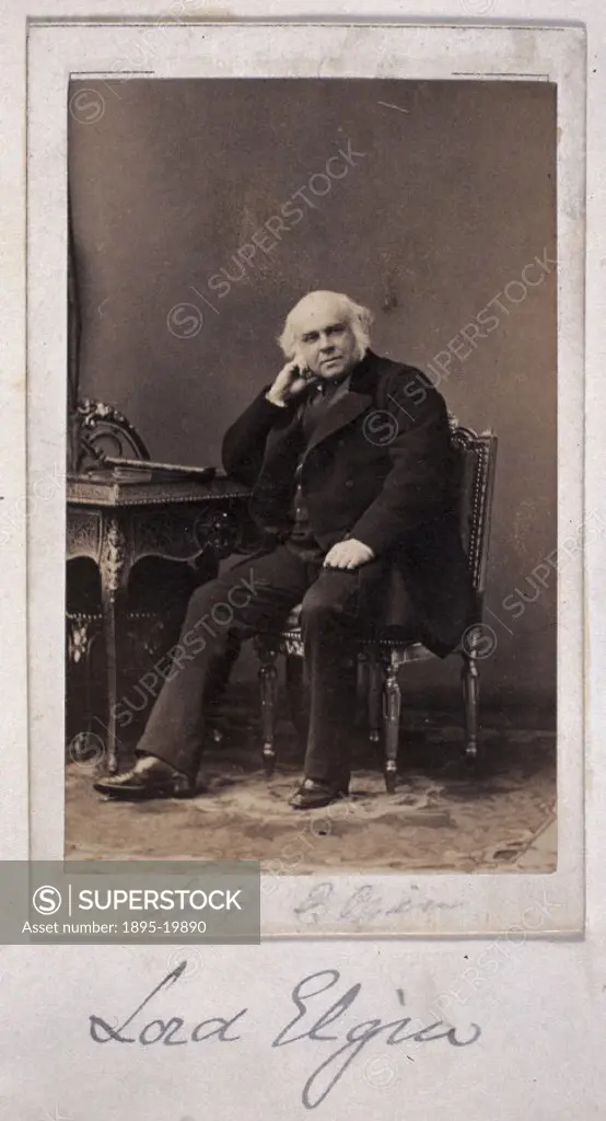 Signed carte de visite of Thomas Bruce Elgin (1766- 1841), seventh Earl of Elgin and eleventh Earl of Kincardine. Elgin became interested in the ancie...