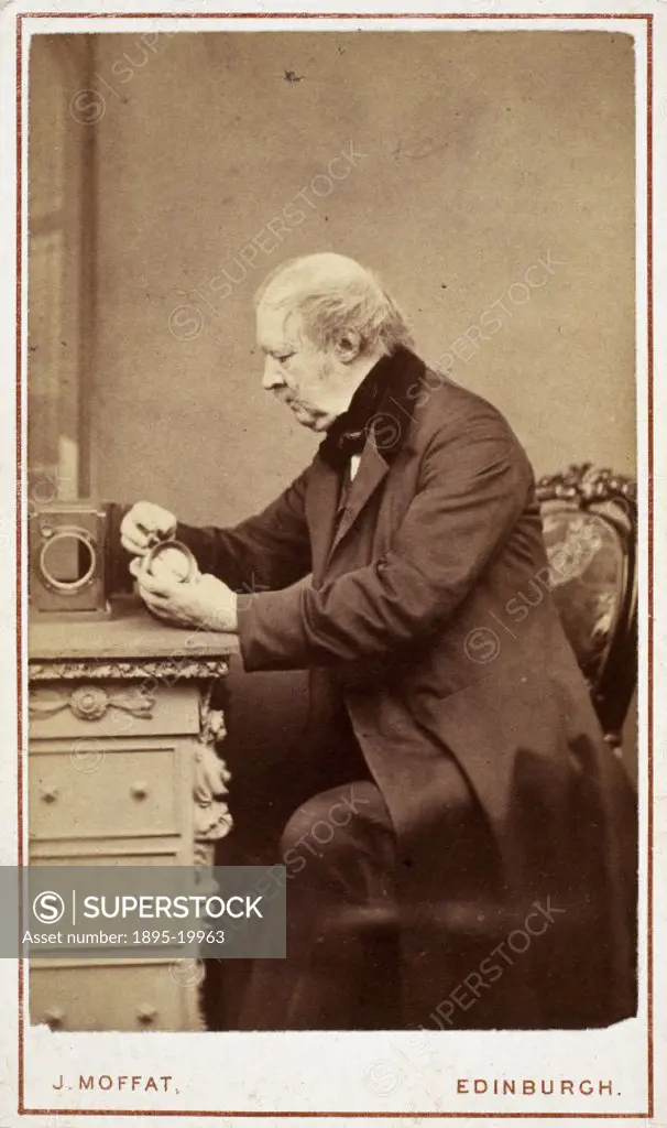 Carte de visite photograph by J Moffat of Edinburgh. Talbot (1800-1877) was a mathematician, physicist, philologist and pioneer of photography. He is ...
