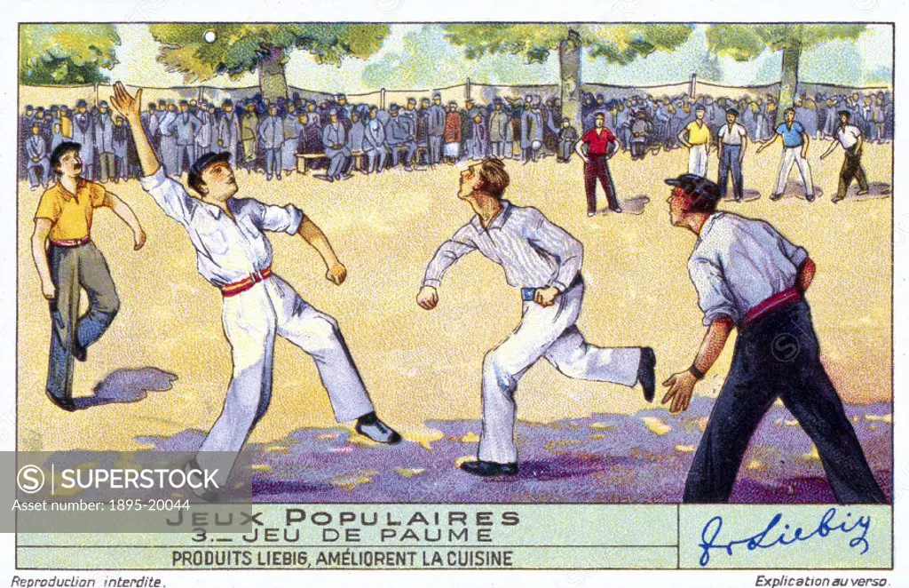 No 3 in the ´Jeux Populaires´ (Popular Games’) series of French beef extract cards by Liebig. Handball, traditionally an outdoor game, is one of the ...