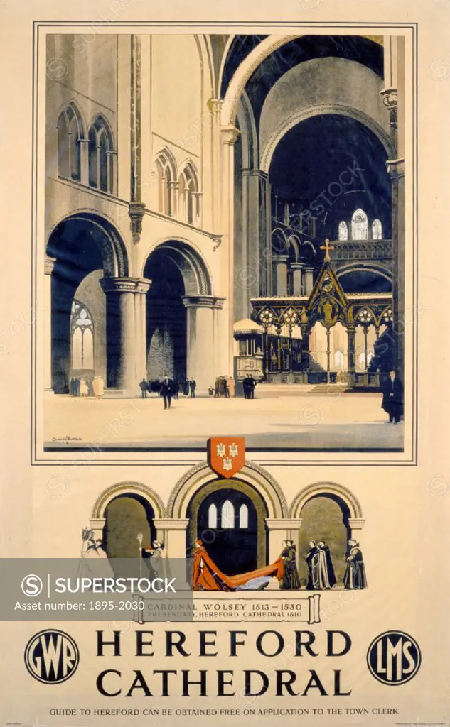 Poster produced jointly by the Great Western Railway and the London Midland & Scottish Railway. Artwork by Claude Buckle.