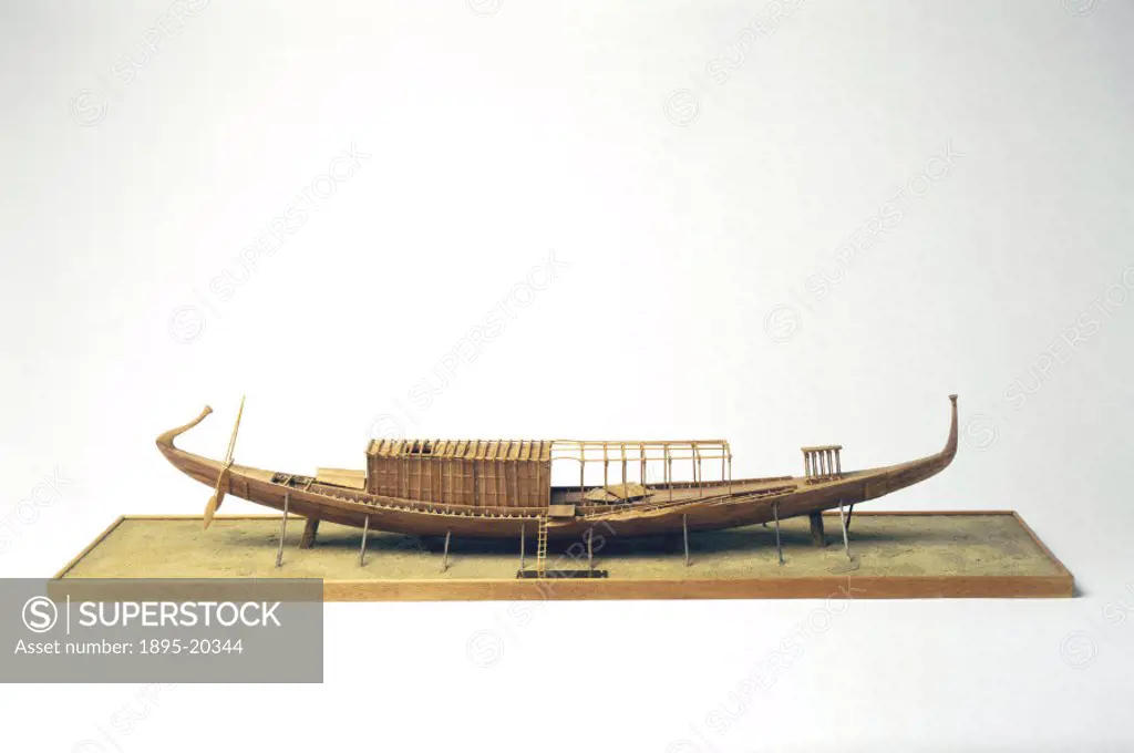 Model. The ship on which this model is based was built for ceremonial purposes and was discovered in a pit at the foot of the Great Pyramid of King Ch...