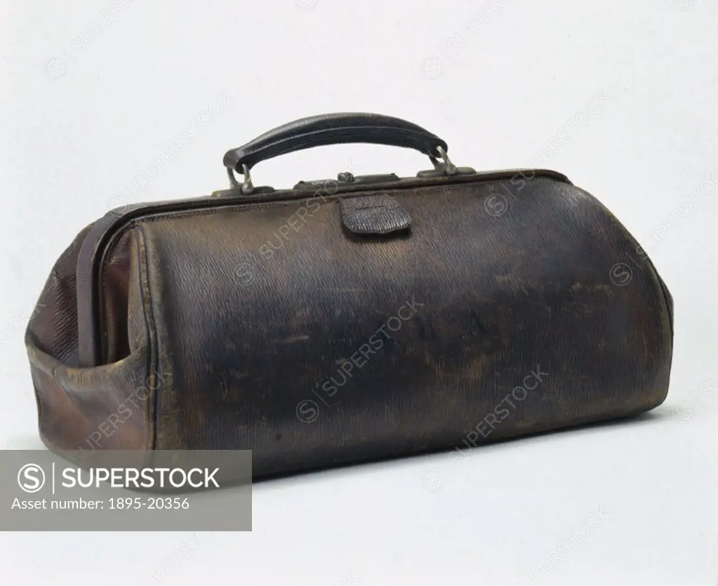 The bag originally belonged to Professor John Hill Abram. It contains a variety of medical instruments including stethoscopes and syringes, as well as...