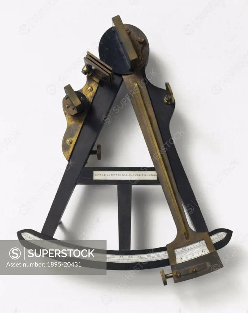 This old fashioned sextant has a wooden frame inlaid with ivory scales and naked-eye sights. Made by S W Silver & Company, London this instrument woul...