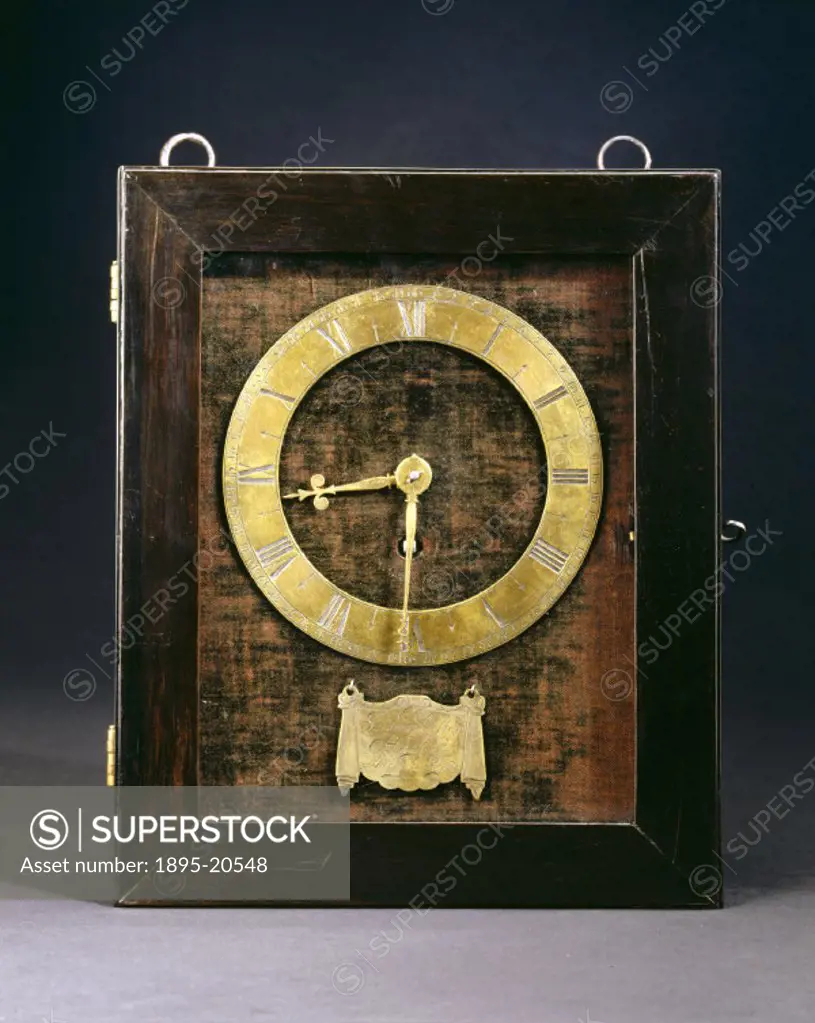 This clock by Salomon Coster (d 1659) of the Netherlands is one of the earliest pendulum clocks ever made. The Dutch scientist Christiaan Huygens (162...